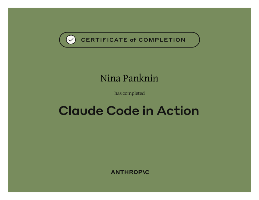 Claude Code in Action Certificate